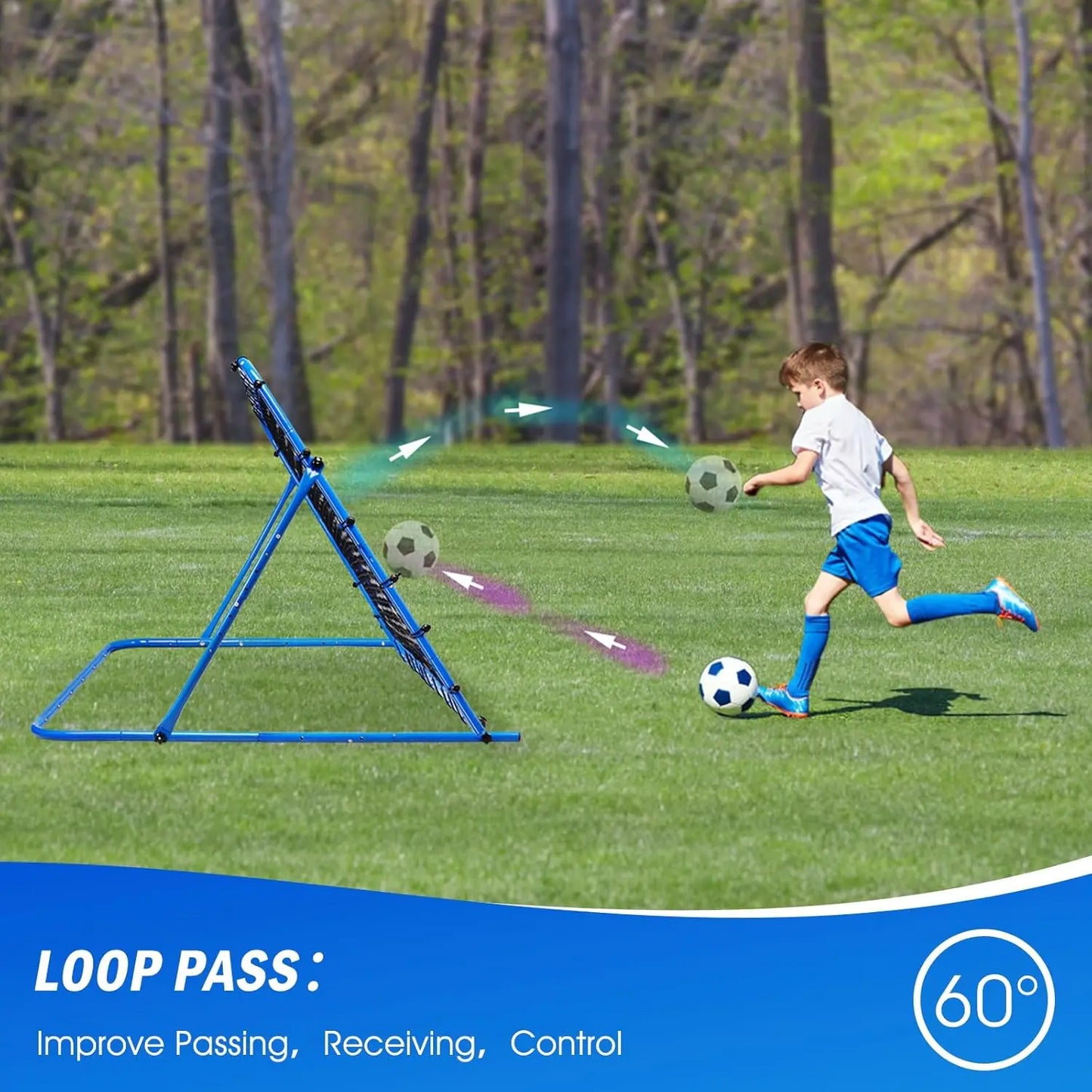 Winthai Soccer Rebounder Net, Quick-Switch Angle Soccer Training for Control, Passing Practice, Easy Setup Rebounder Gifts Aids & Equipment for Kids,Teens & Adults Soccer Accessories Summerwins