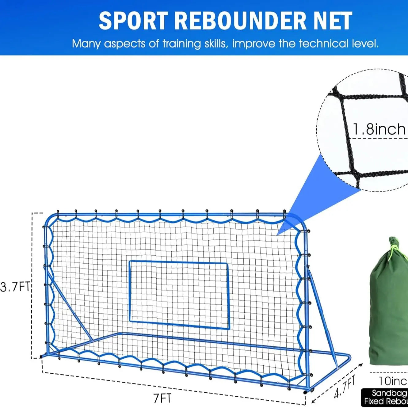 Winthai Soccer Rebounder Net, Quick-Switch Angle Soccer Training for Control, Passing Practice, Easy Setup Rebounder Gifts Aids & Equipment for Kids,Teens & Adults Soccer Accessories Summerwins