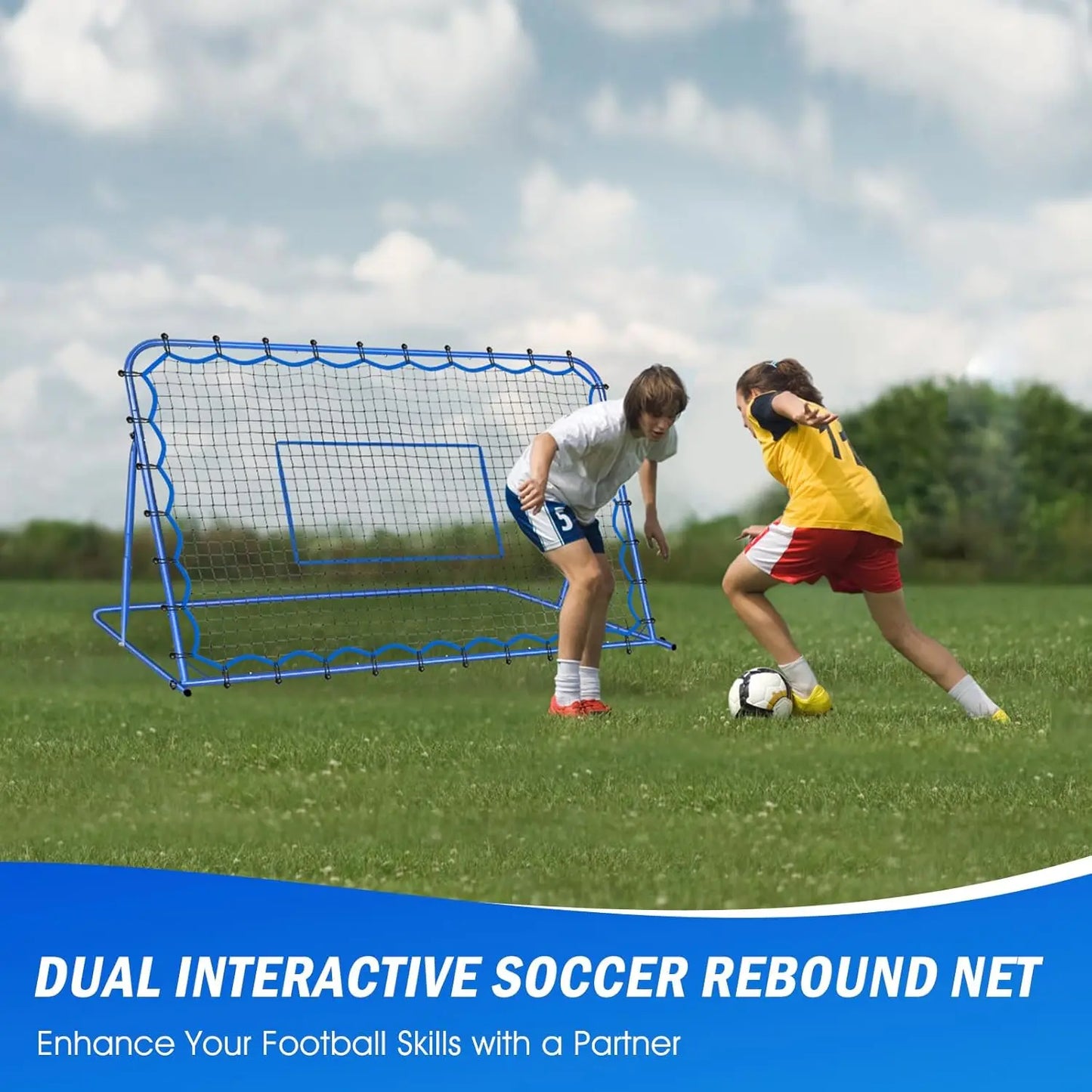 Winthai Soccer Rebounder Net, Quick-Switch Angle Soccer Training for Control, Passing Practice, Easy Setup Rebounder Gifts Aids & Equipment for Kids,Teens & Adults Soccer Accessories Summerwins
